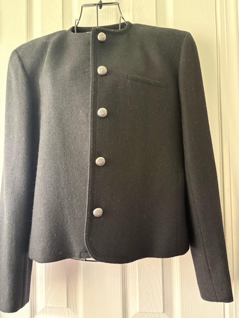 6 Evan Picone Black Wool Blend Jacket | Structured Button Front | Vintage Style